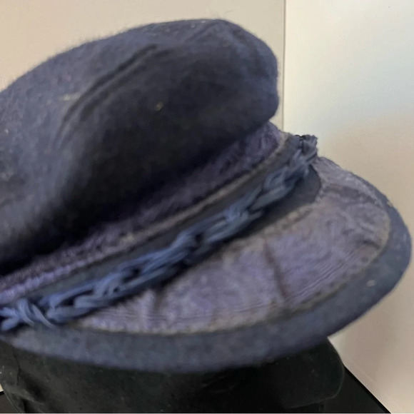 Vintage Golden Gate Hat Company Blue Fitted Mens Wool Greek Fisherman's Cap Size - Picture 4 of 13